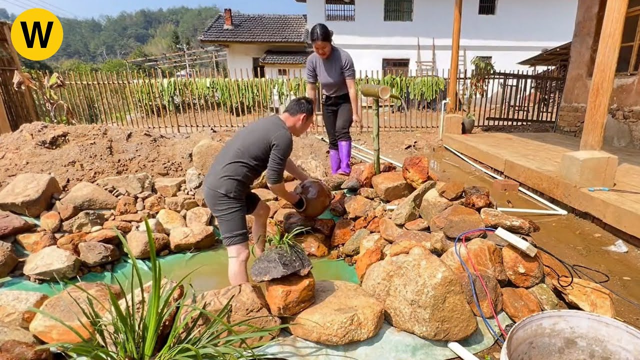 The couple go to the mountain to renovate the old house & build an aquarium in the beautiful garden