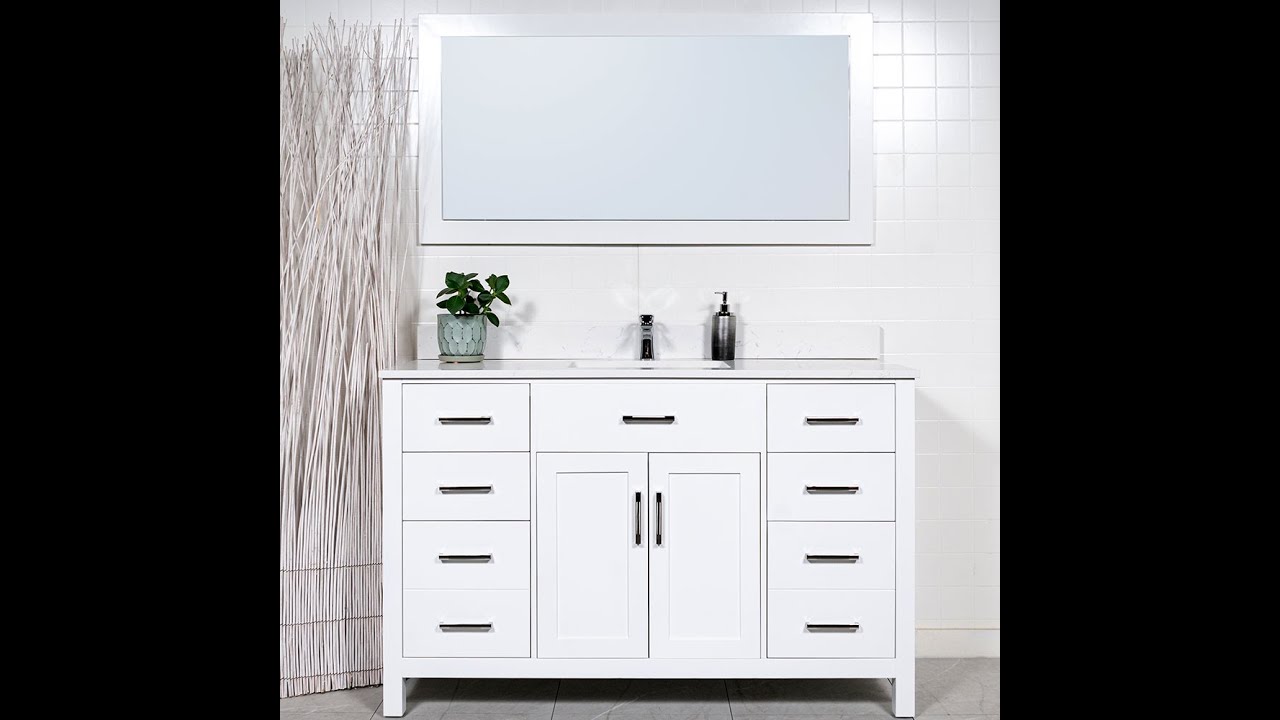 White Bathroom Vanity - 55 inches wide - Style 7155 -  modernbathrooms.ca.