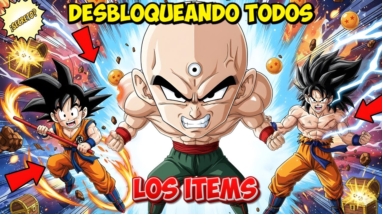 ¡DESBLOQUEANDO TODOS LOS ITEMS 🔥 Ten Shin Han OP Dragon Ball Advance Adventure!