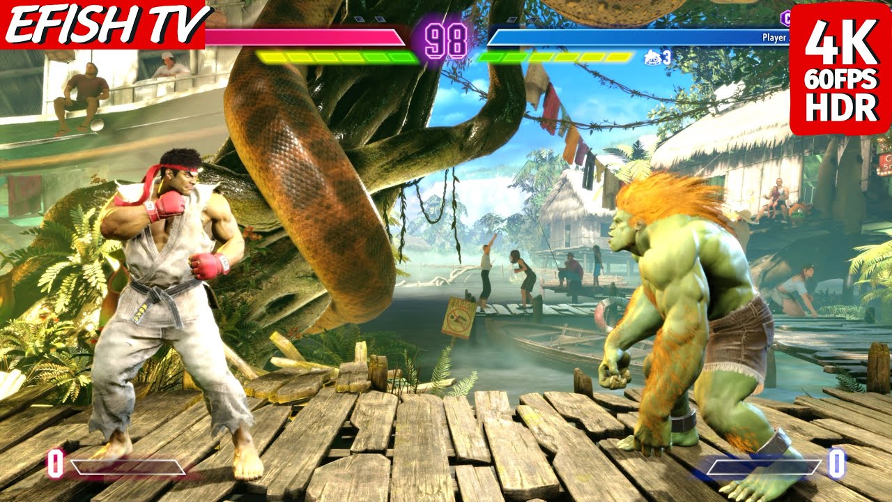 Рю против Бланки (Самый сложный ИИ) - Street Fighter 6 | PS5 4K 60FPS