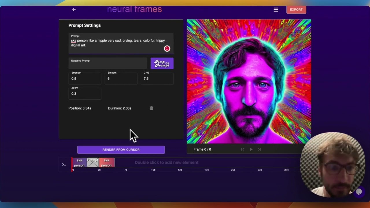 Making a personalised AI-animation with neural frames