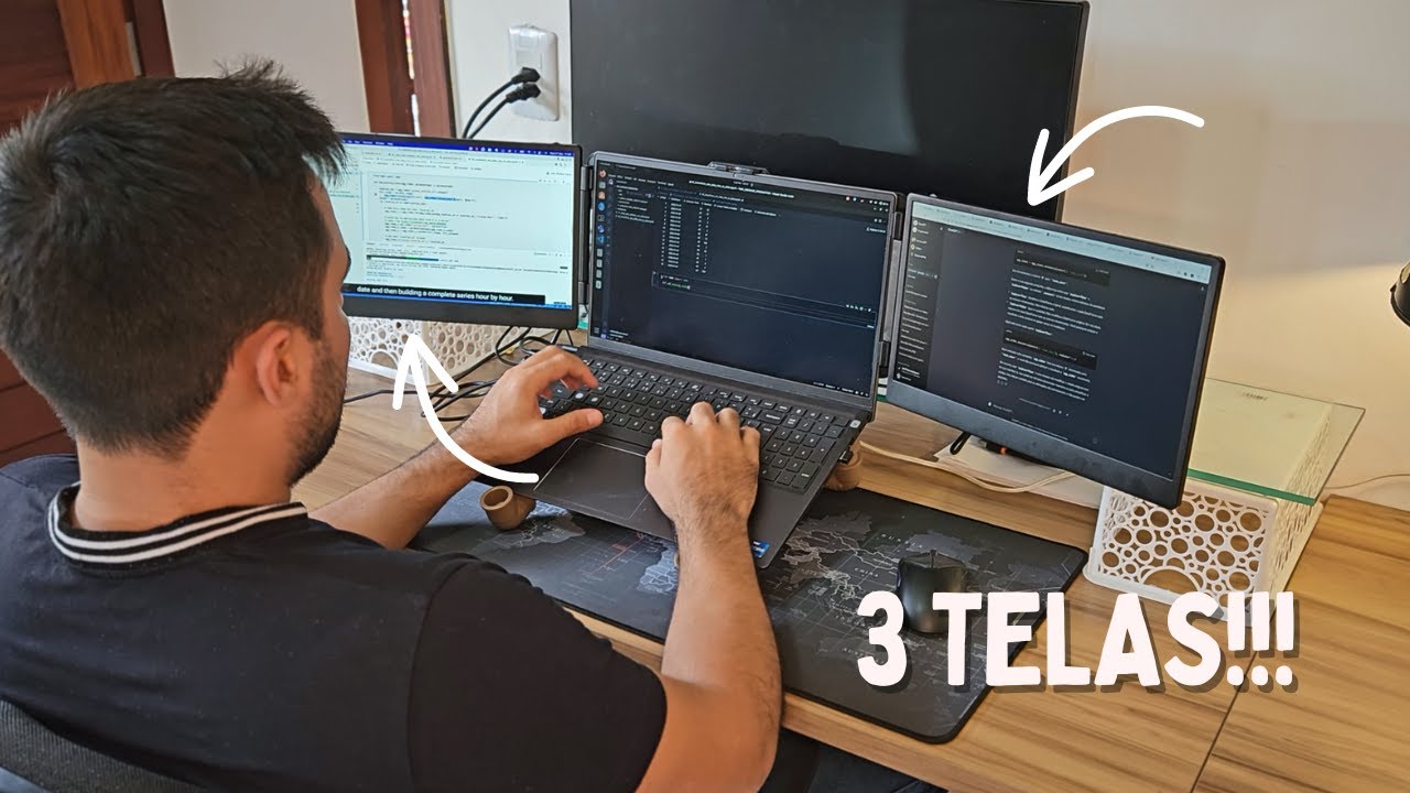 Coloquei 3 TELAS em um NOTEBOOK