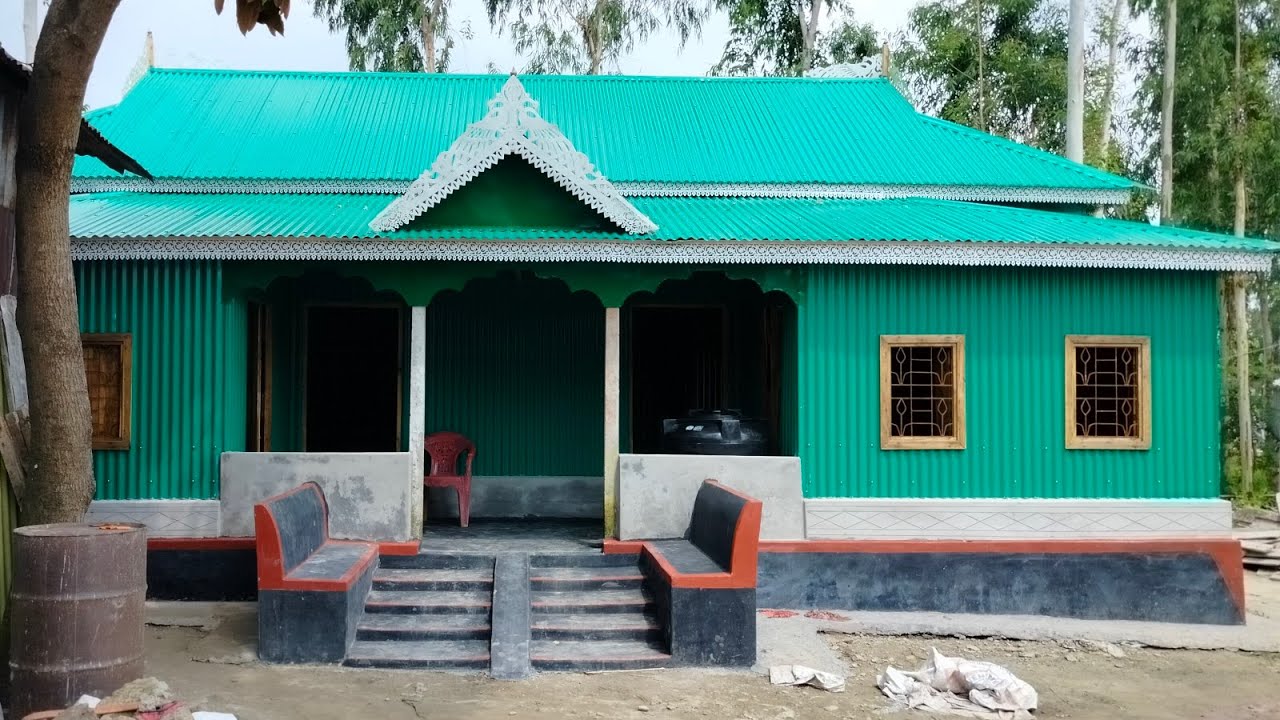 কম খরচে হাফ ওয়াল করে টিনের ঘর খরচ সহ হিসাব || tiner gorer dejain o khoroj || টাংগাইলের টিনের ঘর