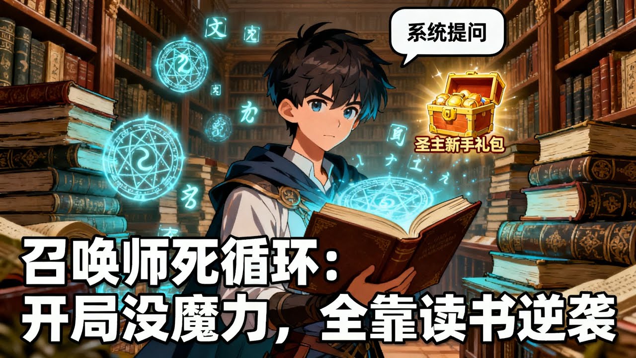 《召喚師死循環：開局沒魔力，全靠讀書逆襲》覺醒召喚師卻無魔力召喚，被迫讀書三年應對系統提問，答錯就變普通人，答對直接獲得聖主新手禮包！#漫畫解說#小說推薦#爽文#異能#無敵流#小左說漫