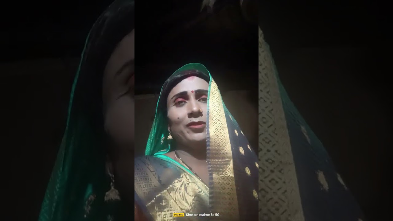 Rani chameli in new satin silk saree!!Male to female full makeup transformation#indian#beautiful cd