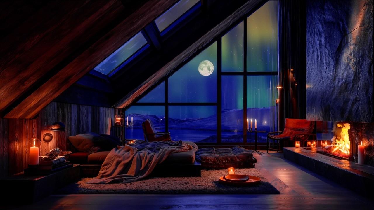 The Safest Place Under the Northern Lights 🌌 Luxury Nordic Glass Cabin Fireplace (3 Hours)
