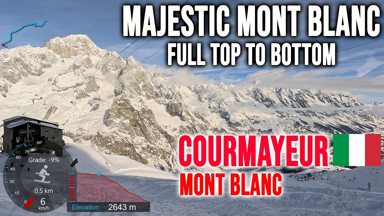 [4K] Skiing Courmayeur, Majestic Mont Blanc - Full Top to Bottom, Aosta Valley Italy, GoPro HERO13