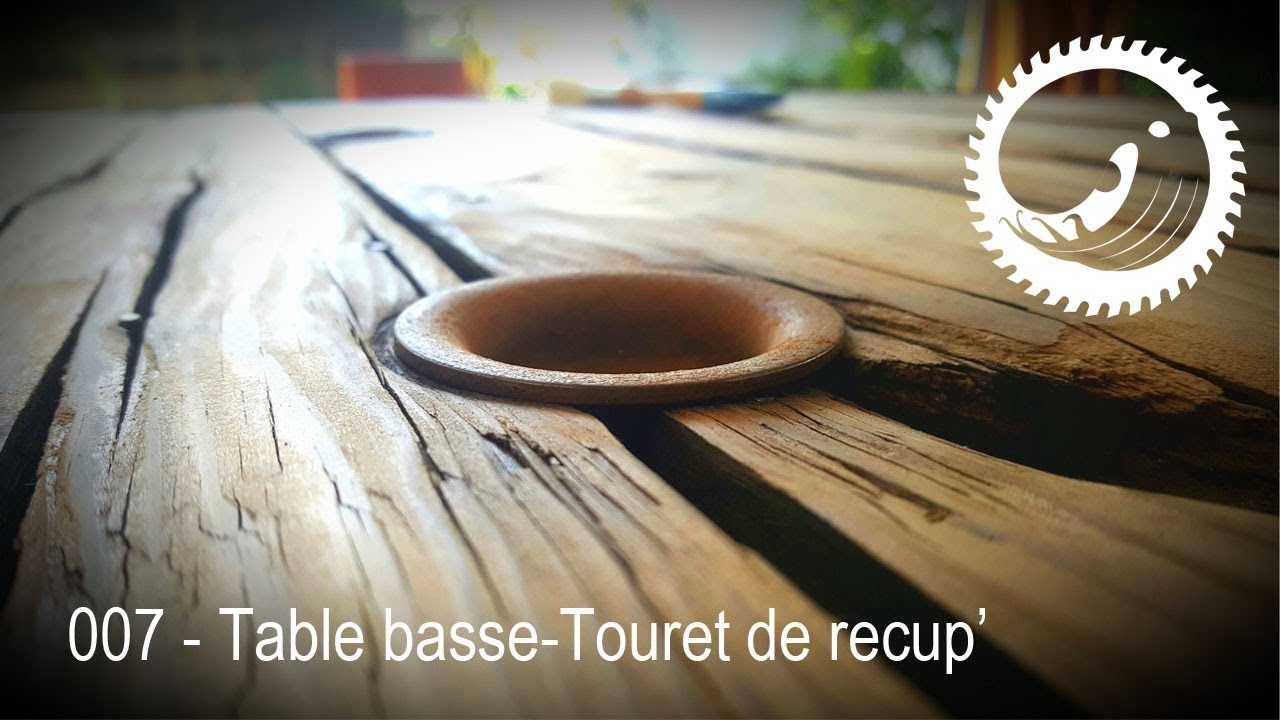 Table Basse avec un touret de récup' - Spool coffee table