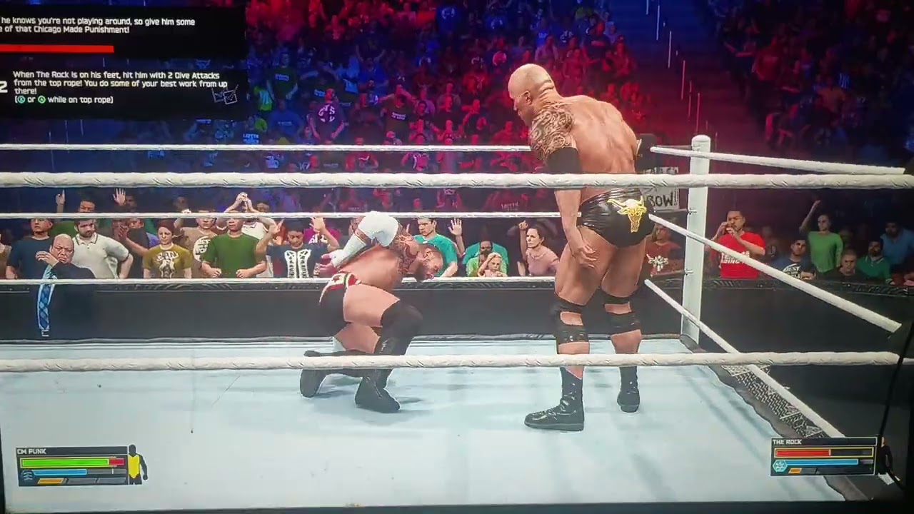 WWE 2k26 showcase mode CM punk vs The Rock Elimination Chamber February 17,2013 Saturday 3/7/2026