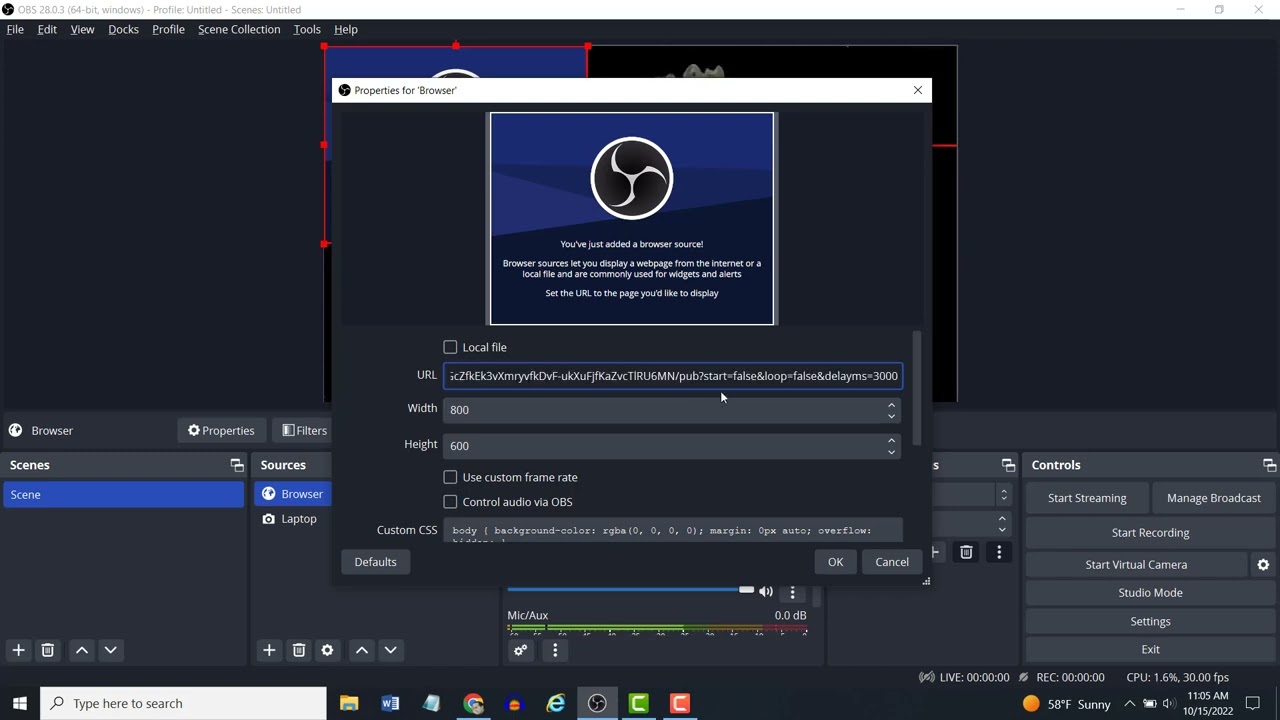 Connect OBS Livestream to Google Slides Images