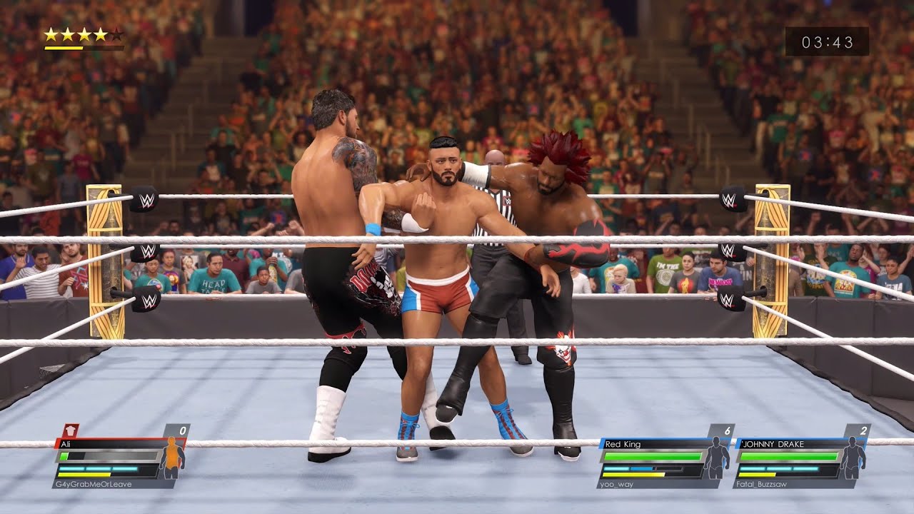 WWE 2K22 - Online match : 2 V 1 ! Male Fighting / Wrestling