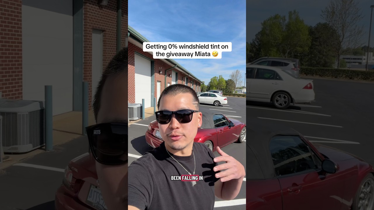 Whoever wins this car is about to have a BLAST with it 🤣 #Miata #WindowTint #CommonTrafficMafia