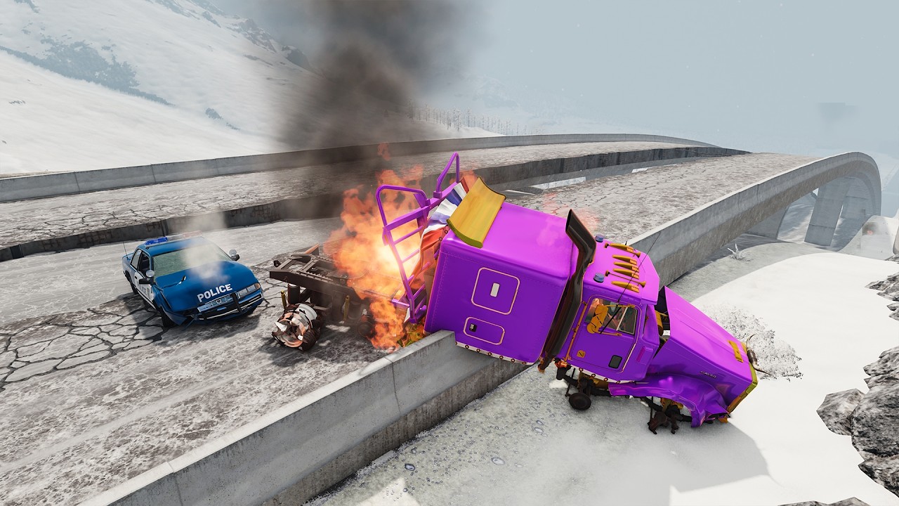 Full Throttle INSANE Long Downhill Mayhem! Satisfying Crashes | BeamNG Drive #14
