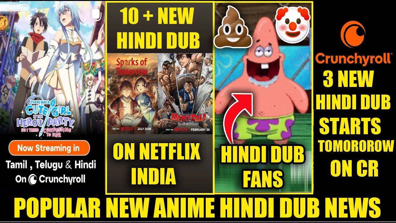 TOXIC ANIME HINDI DUB FANS | CR NEW HINDI DUB ANIMES | 10 + NEW HINDI DUB ANIME ON NETFLIX !!