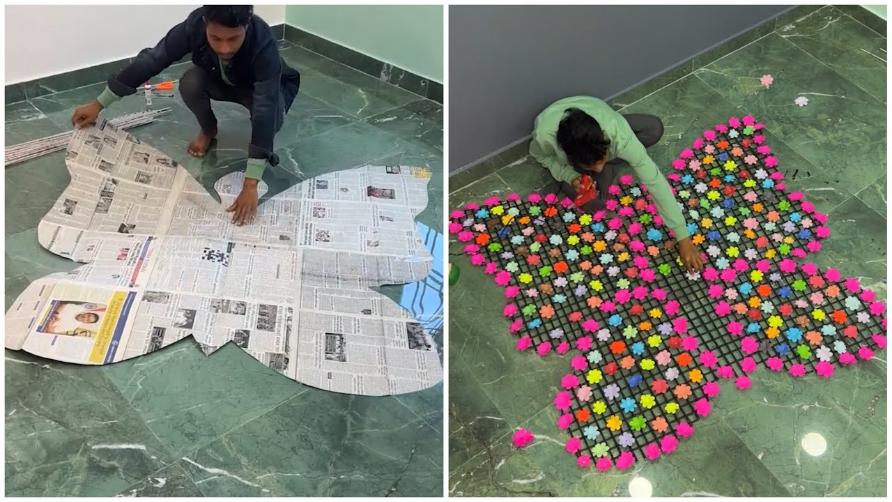 Big butterfly shaped paper craft - Newspaper butterfly wall decor idea _ Home decoration