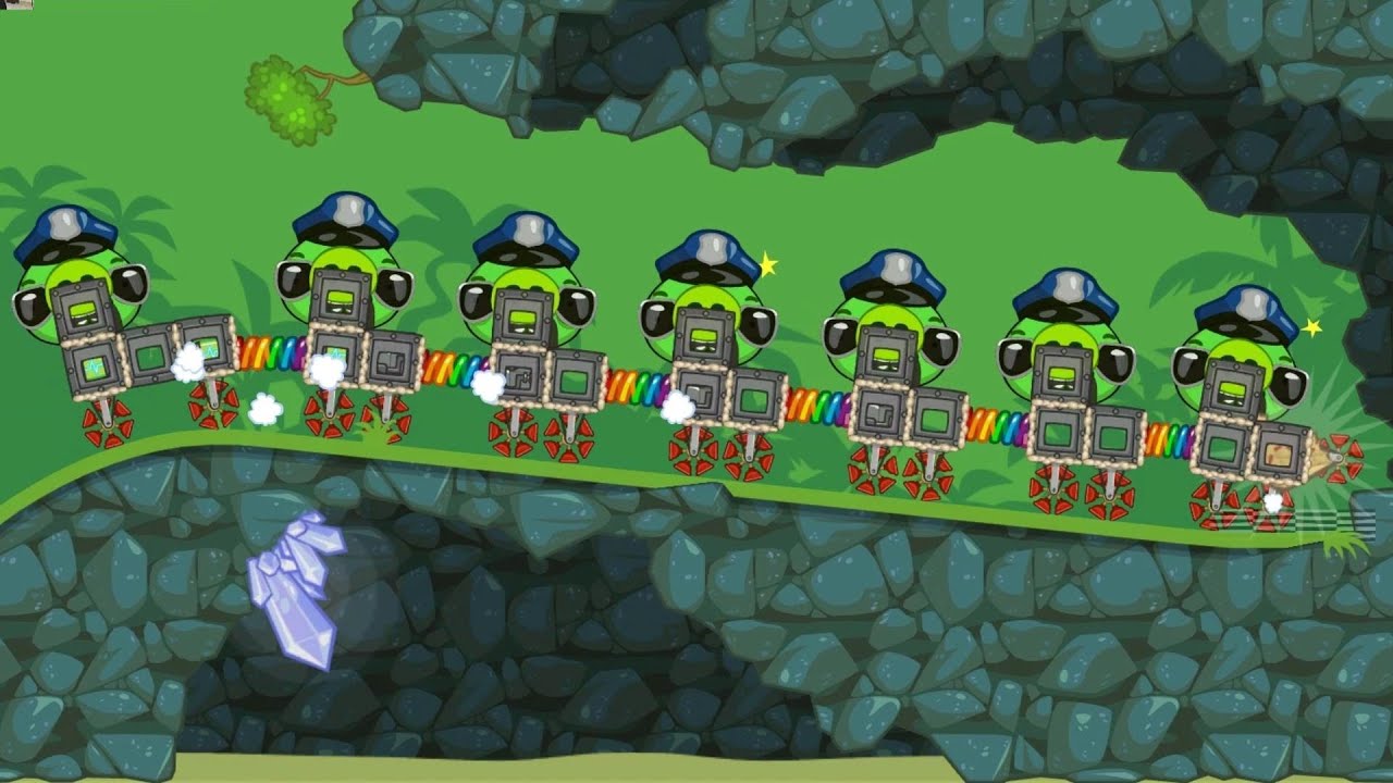 Bad Piggies - GROUND HOG DAY WALKTHROUGH WITH POLICE KING PIG IN BLACK INVENTIONS!