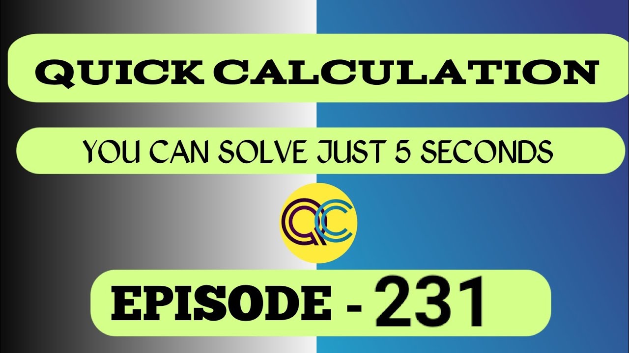 Viral Maths Navneet Sir Episode today #231 @QuickCalculation
