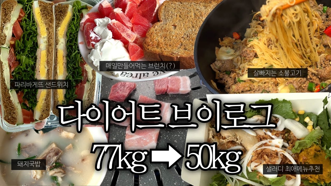 [다이어트 브이로그#5] 이것이⭐️황금기 다이어트⭐️..?!ㅣ다이어트식단ㅣ통밀빵,파바샌드위치,마라탕,삼겹살,애사비,콩담백면,소불고기,단백질쉐이크,샐러디,돼지국밥