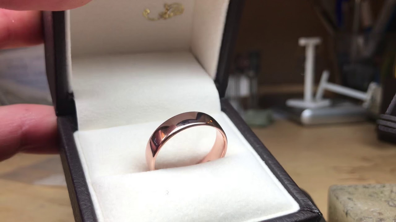 Men's Rose Gold Soft Court 9ct 6mm Wedding Ring