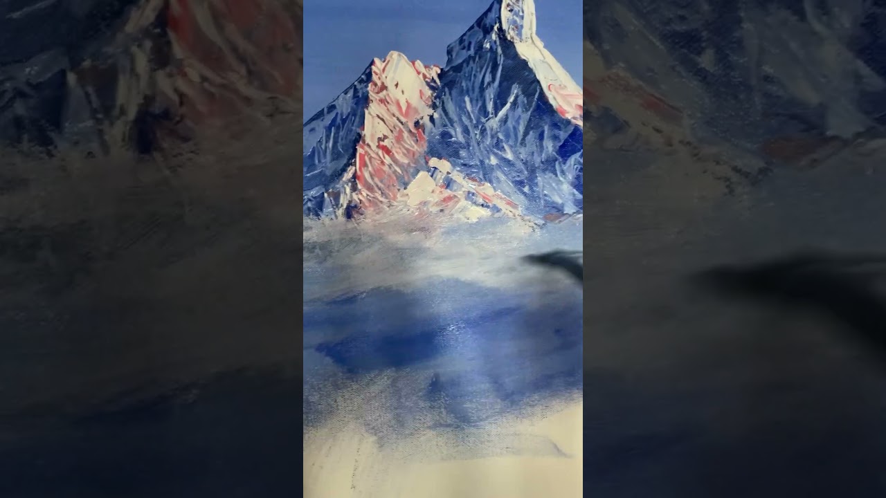 Misty mountain / beautiful acrylic PAINTING 👍 #shorts #art