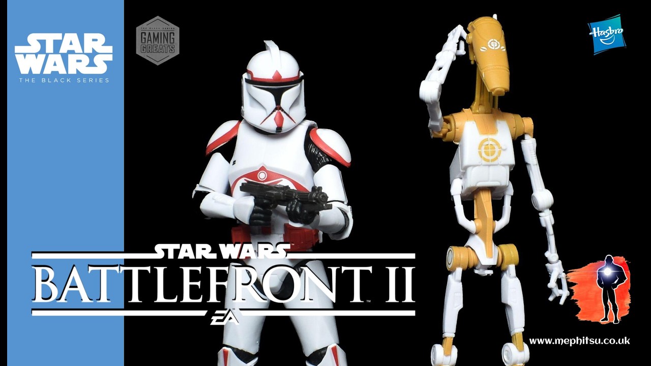 Star Wars Black Series Gaming Greats Phase I Assault Trooper vs B1 Battle Droid Commander