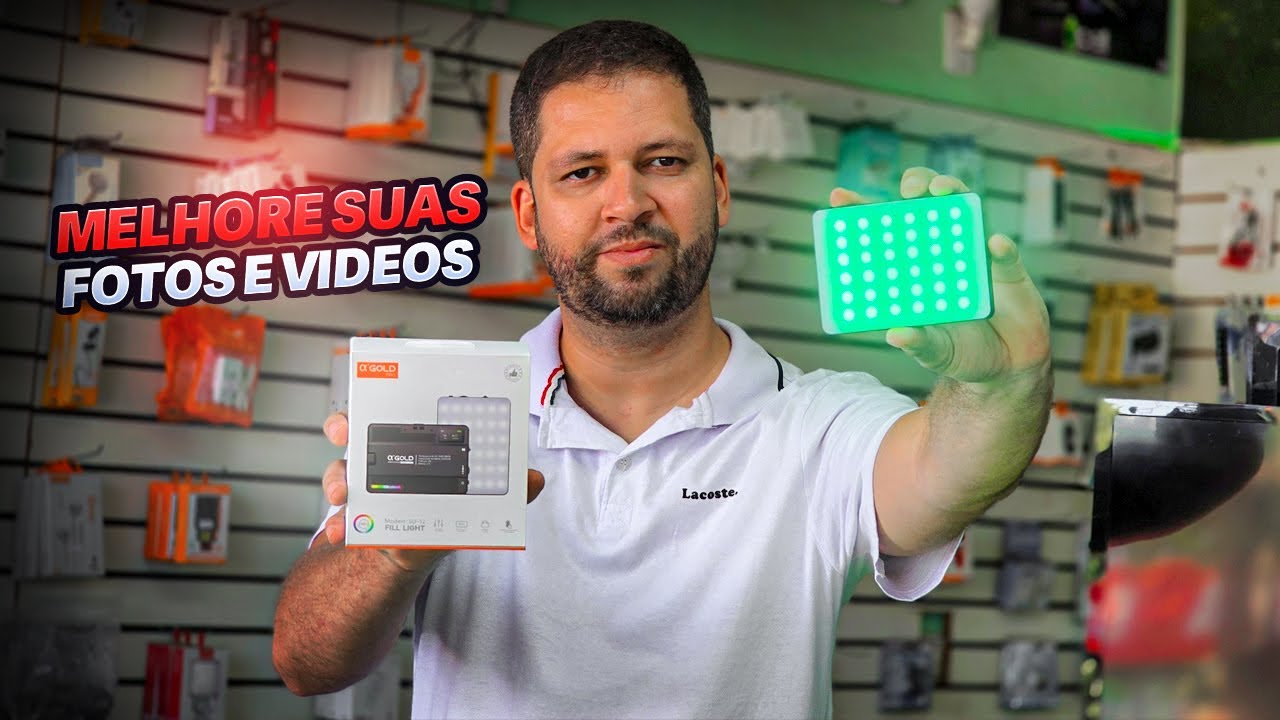 Luz de LED RGB A&rsquo;Gold Pro SLF-12 | Ilumina&ccedil;&atilde;o Profissional no Bolso!