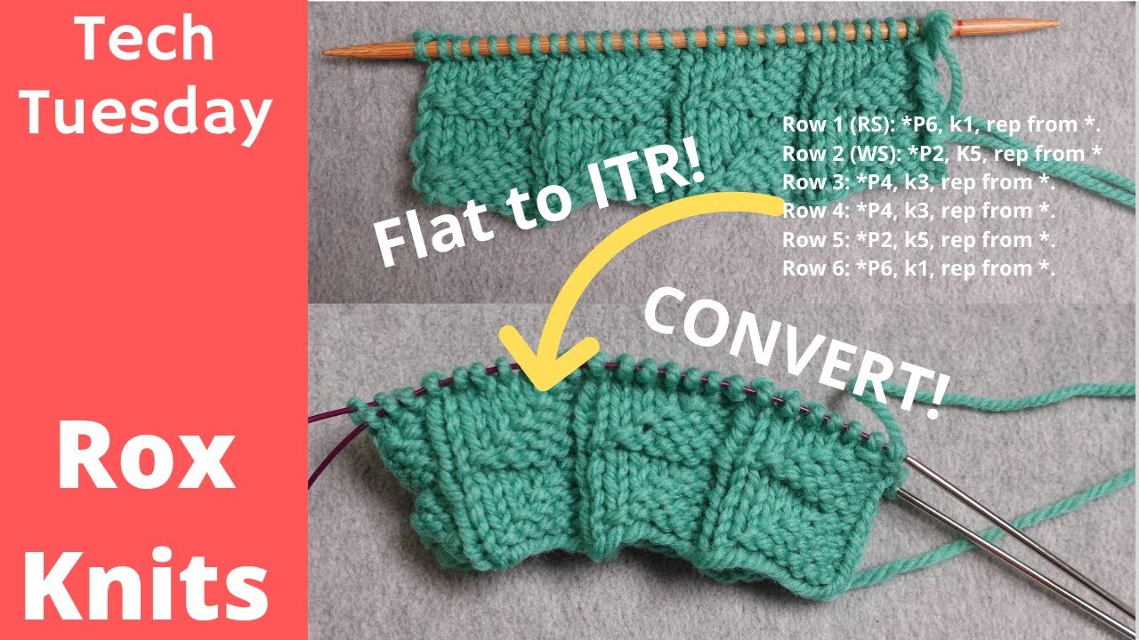 Convert Flat Stitch Patterns to In the Round Part 1 // Technique Tuesday
