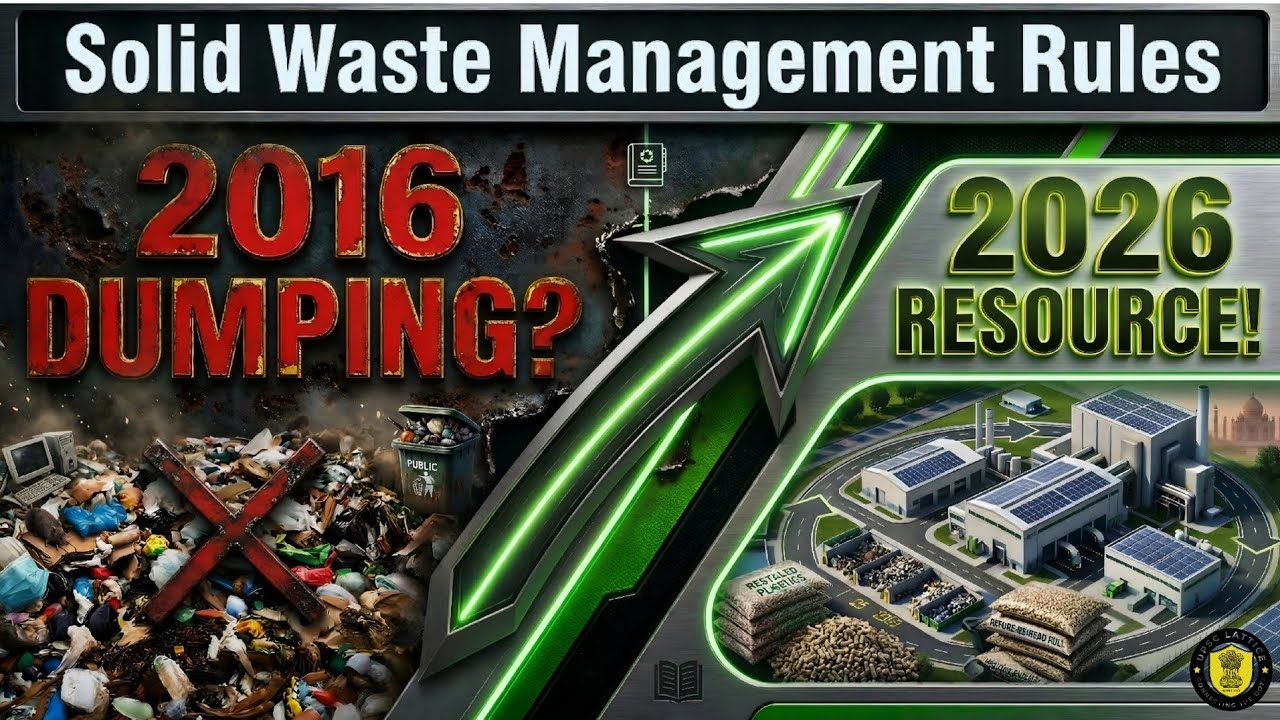 Solid Waste Management Rules 2026 vs 2016: Key Changes & Circular Economy | UPSC GS-3