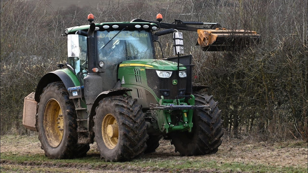 Hedge Cutting with John Deere 6215R & McConnel - Hedge Cutting 2024