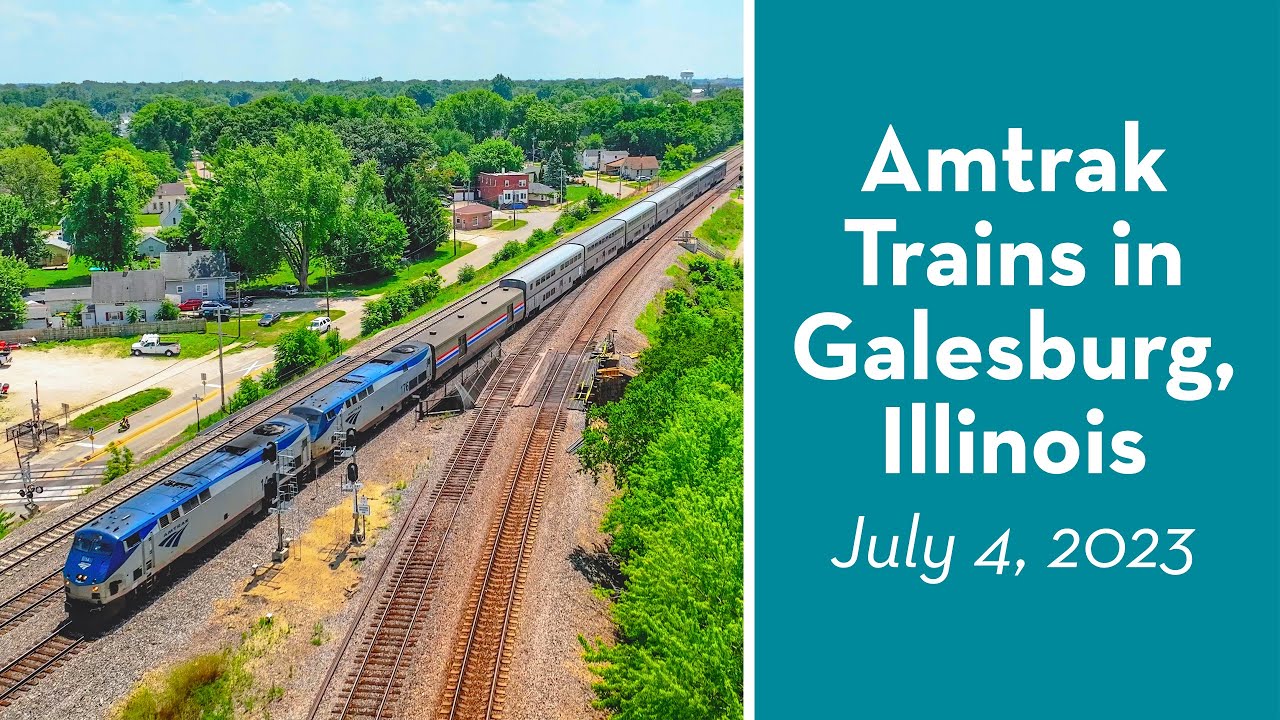 Amtrak Trains in Galesburg, Illinois - July 4, 2023