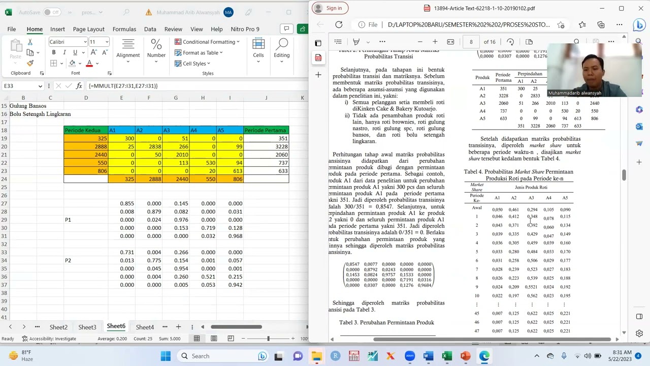 PENERAPAN RANTAI MARKOV STEADY STATE (PART 1)