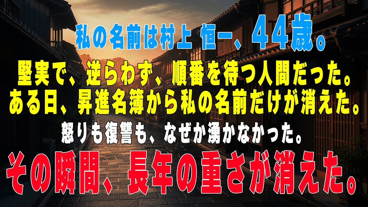 昇進名簿から自分の名前を消した日、胸の重さも一緒に消えた