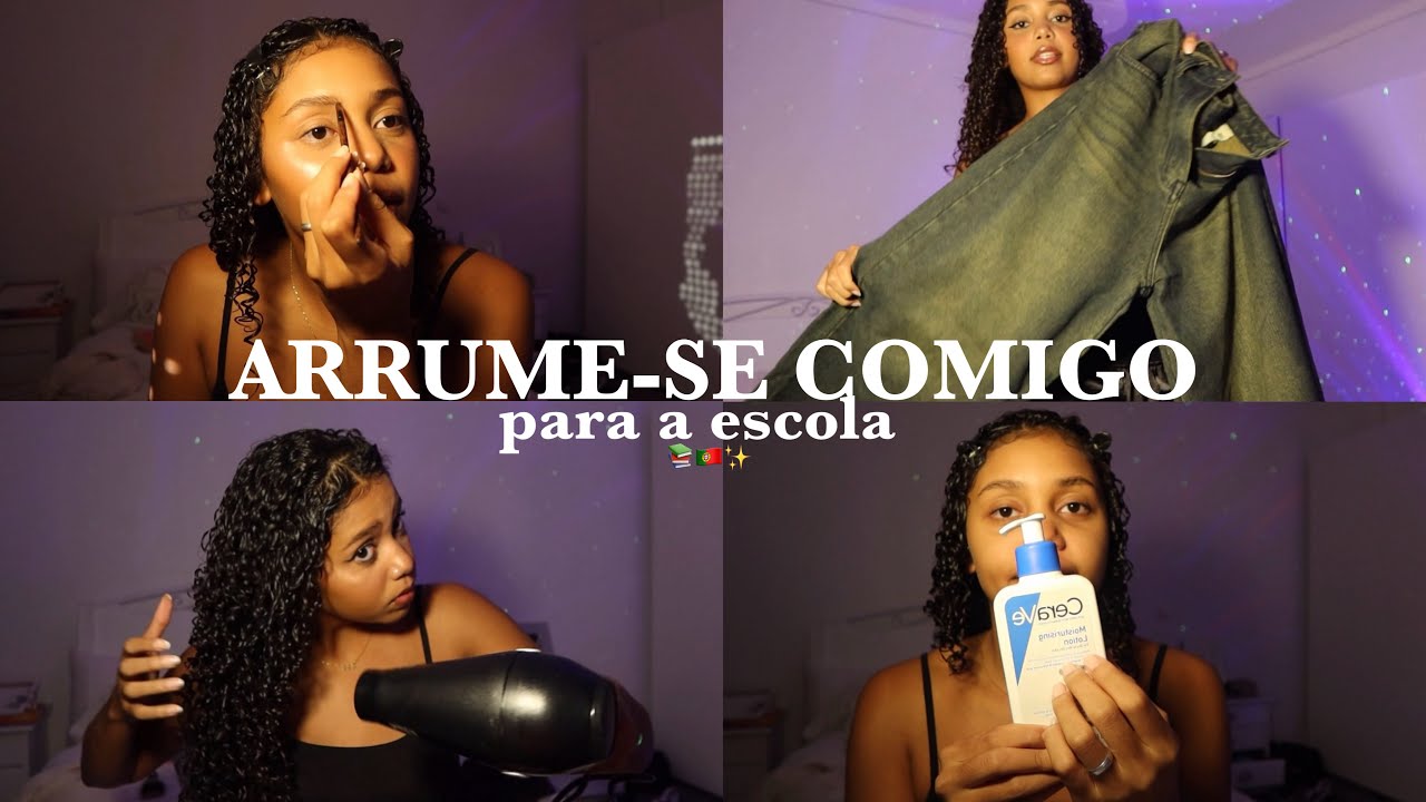GRWM: ARRUME-SE COMIGO para o primeiro dia de aula em Portugal 📚🇵🇹✨