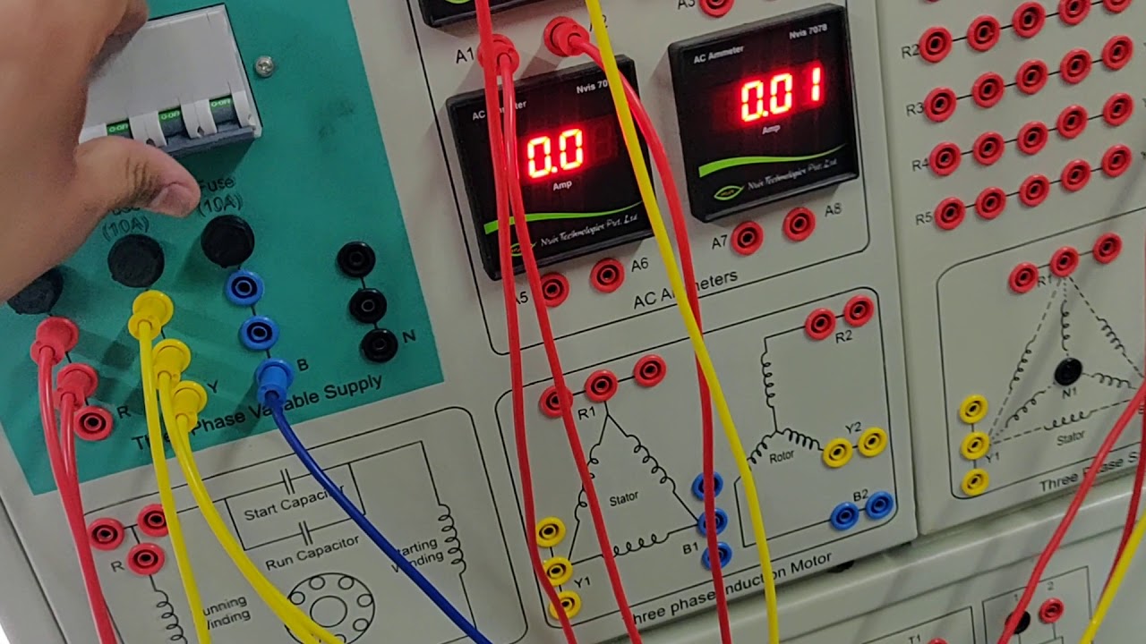 No Load Test and Block Rotor Test of 3 phase Induction Motor ( Practical)