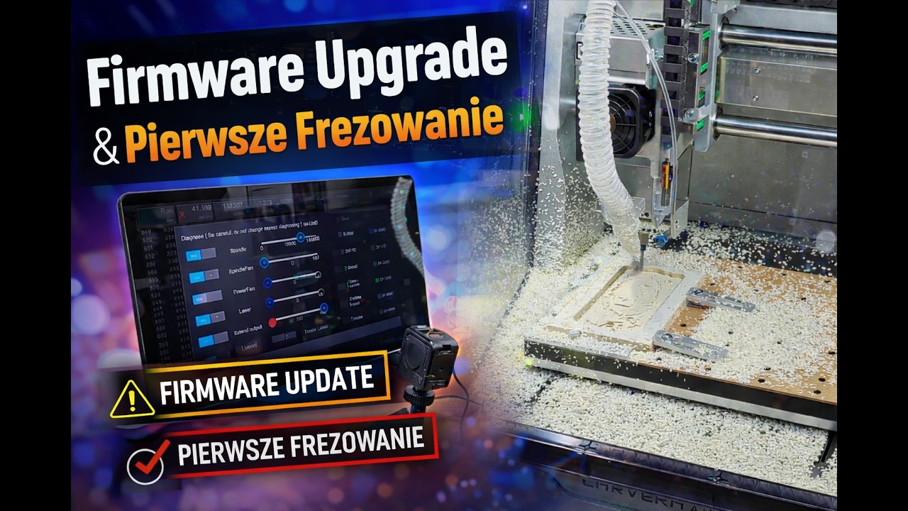 Część 3 - Carvera Air Aktualizacja Firmwaru, Pierwsze Frezowanie #makera  #cnc  #carvera  #frezarka