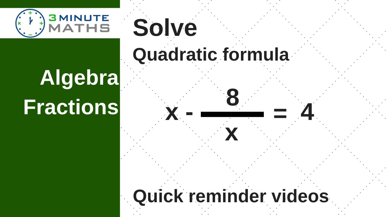 How to simplify algebraic fractions by using the quadratic formula - GCSE maths
