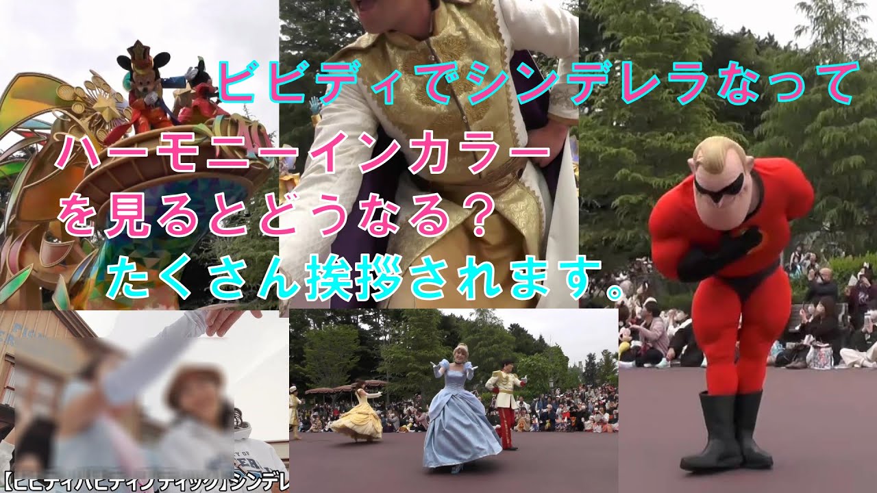 ビビディ・バビディ・ブティックでシンデレラになってハーモニーインカラーを鑑賞すると何人のキャラ＆キャストさんに、ご挨拶頂けるか数えてみました。