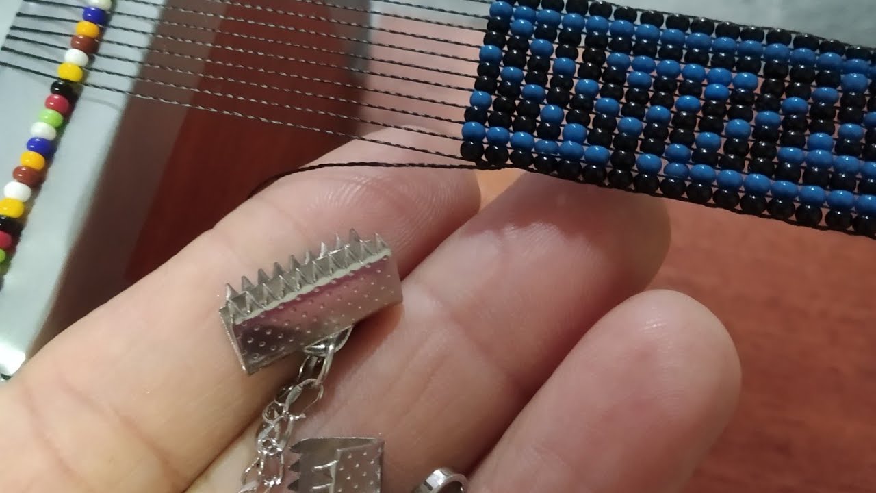 cómo poner broche o terminales a gargantilla o pulsera hecha en telar. fácil y sencillo.