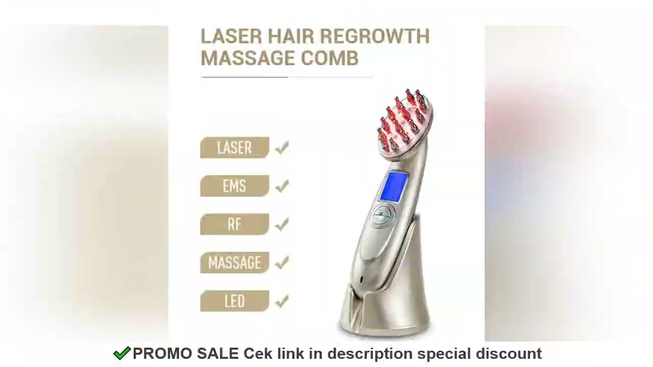 Electric Laser Hair Growth Comb Anti Hair Loss Massage Therapy Infrared RF Red Light EMS Vibration M