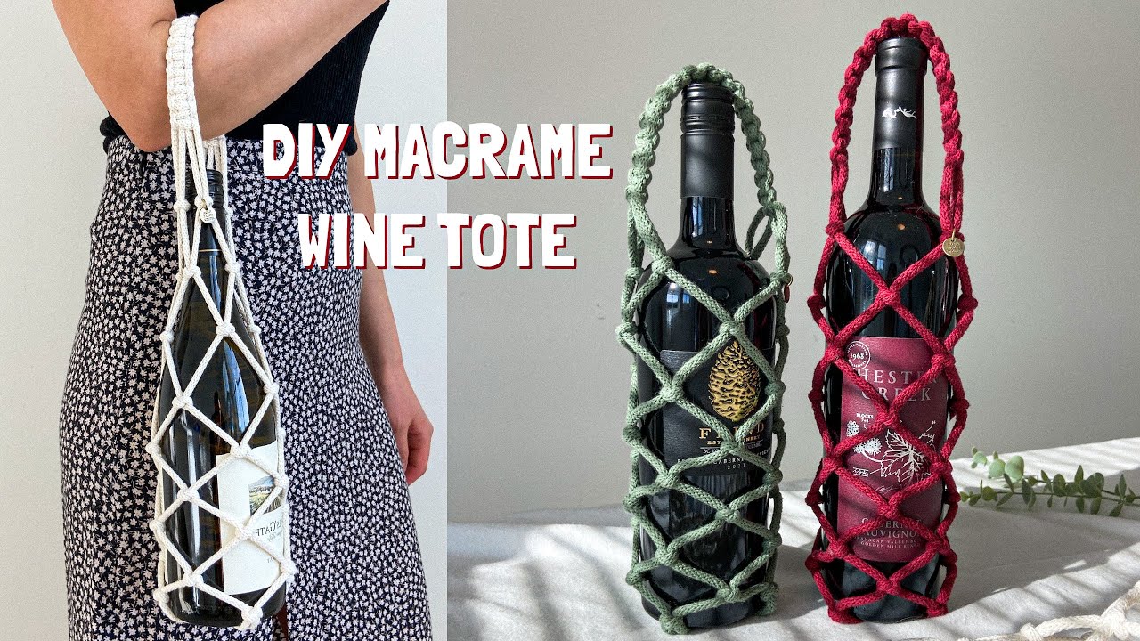 DIY Macrame Wine Tote / Bottle Carrier Tutorial