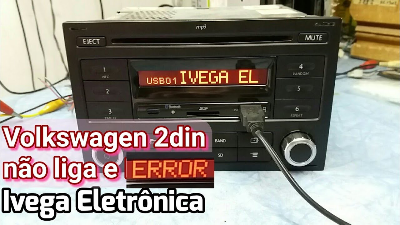 Rádio Volkswagen 2din não liga e ERROR