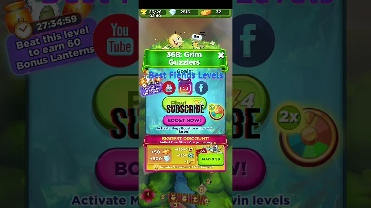 Best Fiends Level 368 Grim Guzzlers (BOSS)