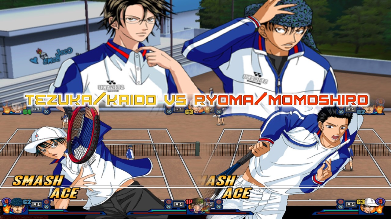 Prince of Tennis: Smash Hit! 2 (Tezuka/Kaido vs Ryoma/Momoshiro) Doubles Match