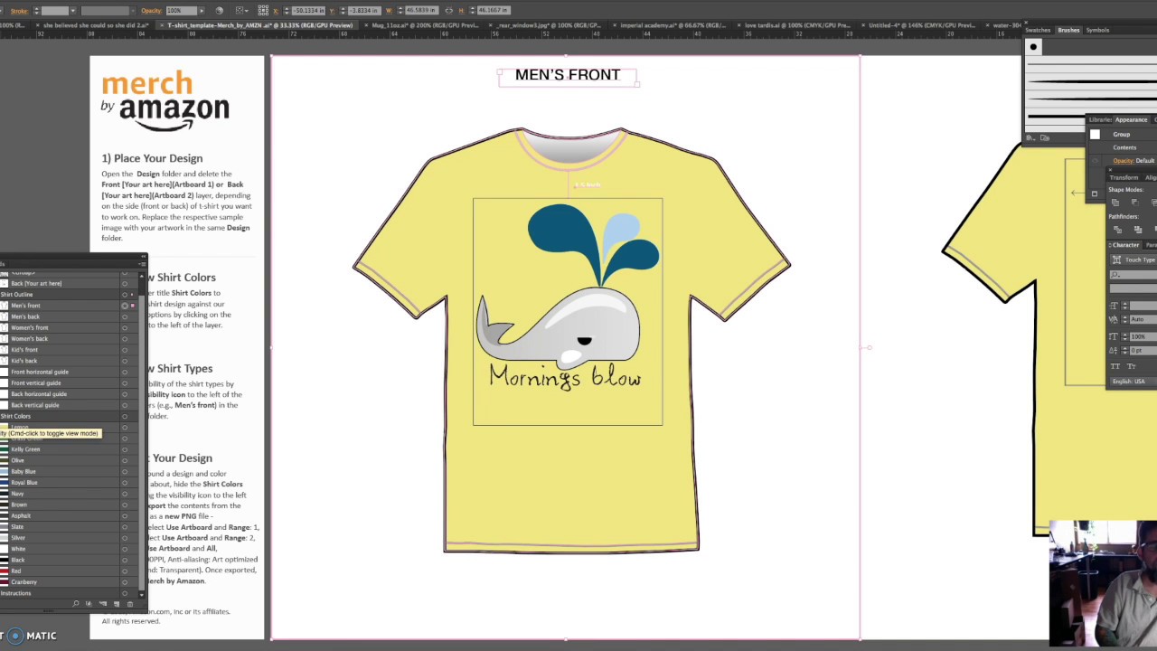 CREATING T-SHIRT PRINT FILE FOR MERCH AND PRINTFUL WITH ILLUSTRATOR