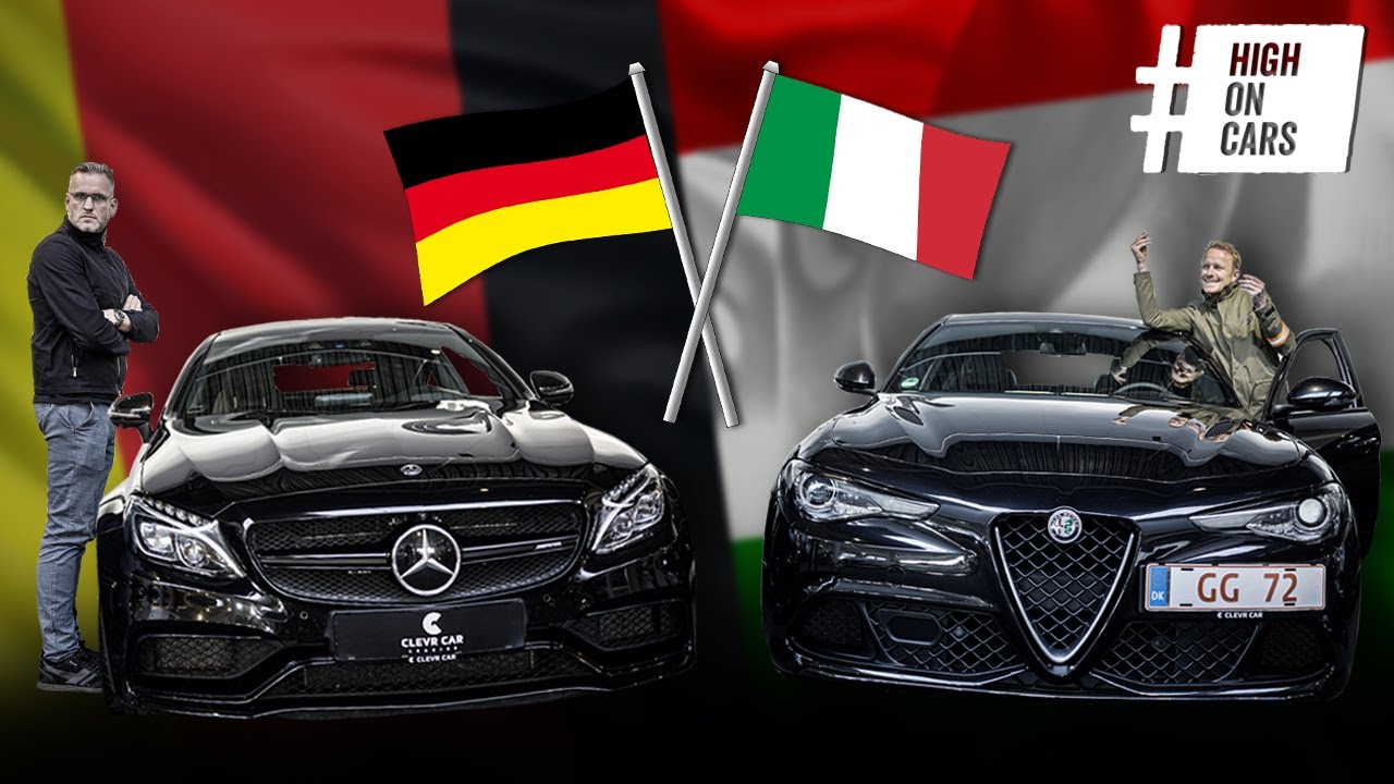 Mercedes vs Alfa Romeo - Tysk C63s AMG eller Italiensk Giulia Quadrifoglio? 510HK LANDSKAMP!