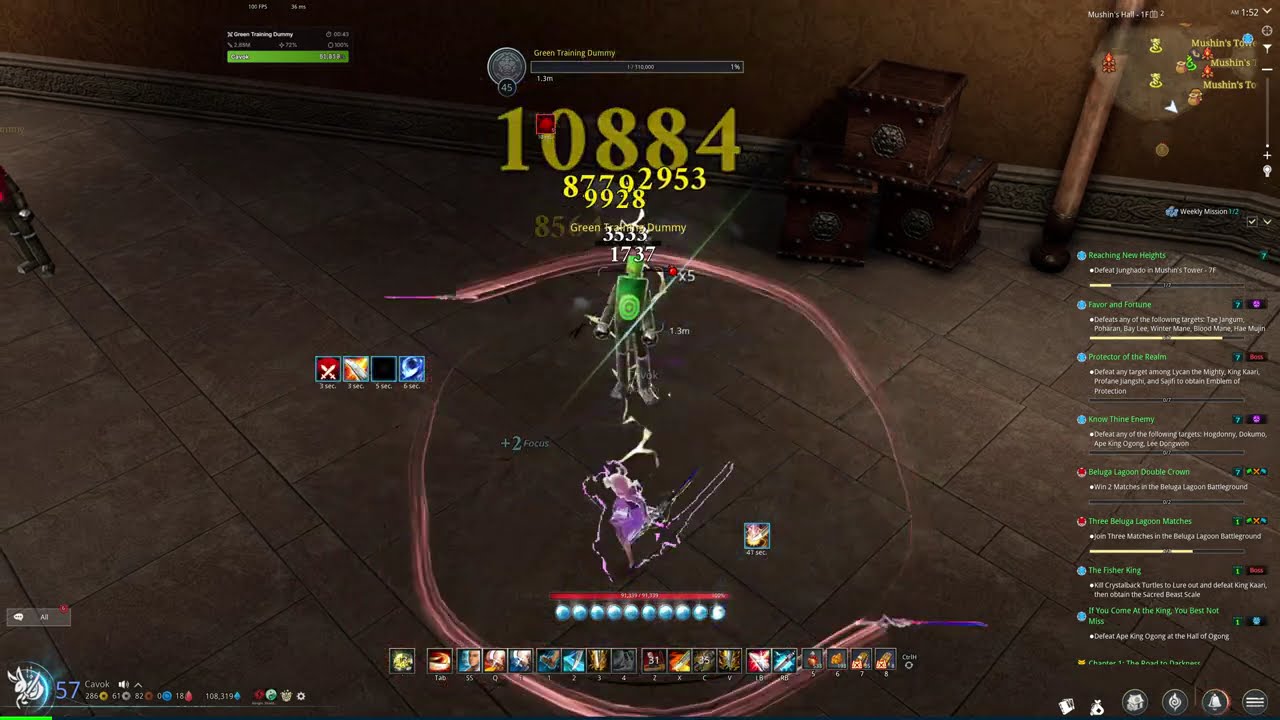 [BNS Neo] Flicker Lightning Blade Dancer - Training Dummy