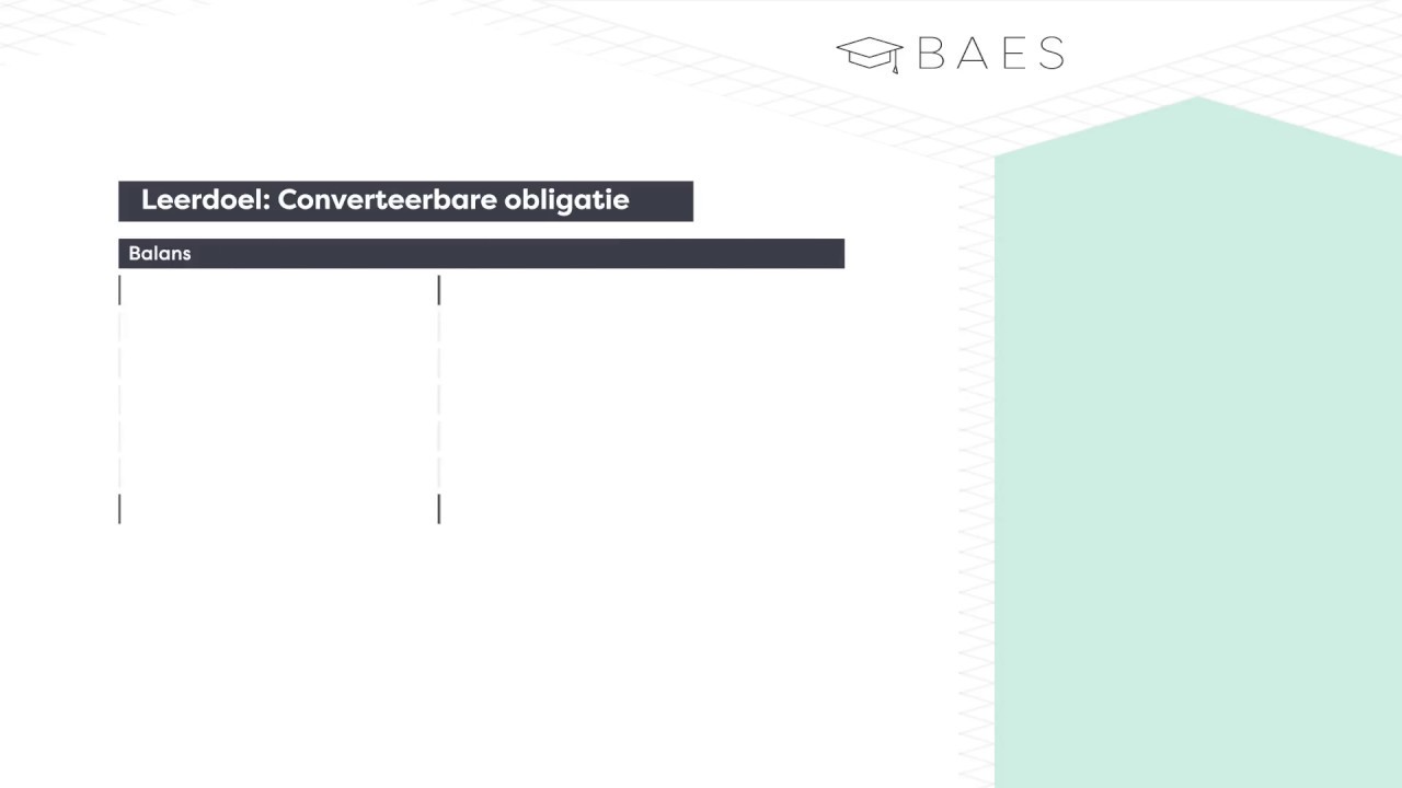 Converteerbare obligatie lening -  BAES Education