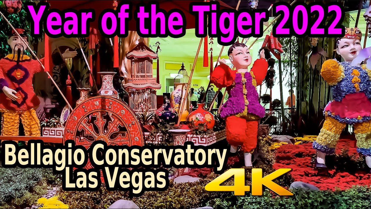 Bellagio 2022 Year of the Tiger Conservatory Display in 4K