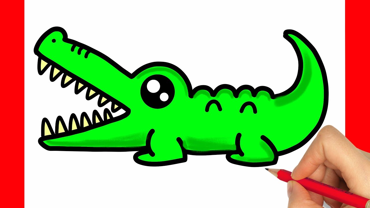 CÓMO DIBUJAR UN COCODRILO