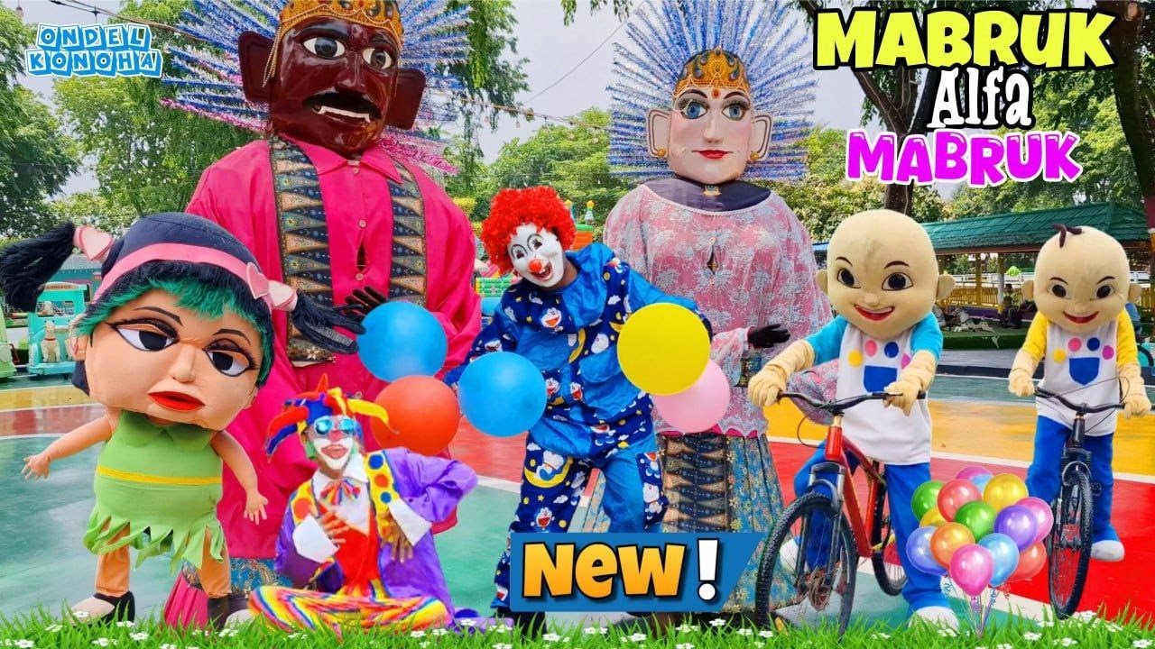 Makin Seru🎉ONDEL - ONDEL BADUT LUCU JOGET  🎭 MABRUK ALFA MABRUK 🎉 LAGU POPULAR SELAMAT ULANG TAHUN